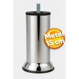 Badem10 Mobilya Kanepe Baza Yatak Koltuk Destek Yükseltme Ayağı M8 Civatalı Krom Metal Ayakları 15 Cm
