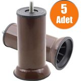 Badem10 Mobilya Kanepe Baza Yatak Koltuk Destek Yükseltme Ayağı M8 Kahve Metal Ayakları 12 Cm 5 Adet - yok