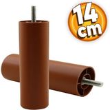 Badem10 Mobilya Kanepe Koltuk Baza Yükseltici Yükseltme M8 Civatalı Vidalı Orta Destek Ayağı Ayak Kahve 14cm