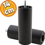 Badem10 Mobilya Kanepe Koltuk Baza Yükseltici Yükseltme M8 Civatalı Vidalı Orta Destek Ayağı Ayak Siyah 14cm - 14 cm