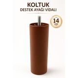 Badem10 Mobilya Kanepe Koltuk Baza Yükseltme Yükseltici M8 Civatalı Incediş Destek Ayağı Ayakları Kahve 14cm