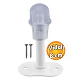 Badem10 Mobilya Kapı Arkası Kolu Stoperi Tamponu Metal Beyaz 8 Cm Stopu Durdurucusu Tutucu Tutacağı