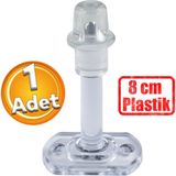 Badem10 Mobilya Kapı Arkası Kolu Stoperi Tamponu (Plastik Şeffaf 8 Cm) Stopu Durdurucusu Tutucu Tutacağı