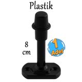 Badem10 Mobilya Kapı Arkası Kolu Stoperi Tamponu (Plastik Siyah 8 cm) Stopu Durdurucusu Tutucu Tutacağı