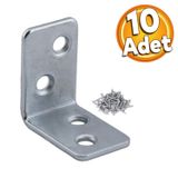 Badem10 Mobilya Köşe Bağlantı Sabitleme L Demir Deprem Dolap Duvar Birleştirme Gönye 30x30x20 mm (10 ADET)