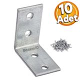 Badem10 Mobilya Köşe Bağlantı Sabitleme L Demir Deprem Dolap Duvar Birleştirme Gönye 35x35x20 mm (10 ADET)