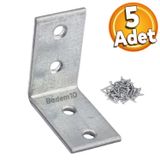 Badem10 Mobilya Köşe Bağlantı Sabitleme L Demir Deprem Dolap Duvar Birleştirme Gönye 35x35x20 mm (5 ADET)