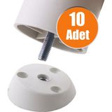 Badem10 Mobilya Masa Sehpa Ayağı Bağlantı Aparatı Açılı Dereceli Ayak Tabanı Beyaz (10 Adet) - yok