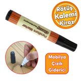 Badem10 Mobilya Rötuş Kalemi Ahşap Masa Sehpa Dolap Kalemi Çizik Giderici Çatlak Kapatıcı Kiraz Renk