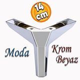 Badem10 Moda Lüks Mobilya Oturma Grubu Kanepe Sehpa Tv Ünitesi Koltuk Ayağı Baza Ayakları Krom Beyaz 14 Cm