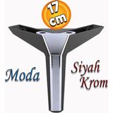Badem10 Moda Lüks Mobilya Oturma Grubu Kanepe Sehpa Tv Ünitesi Koltuk Ayağı Baza Ayakları Siyah Krom 17 Cm