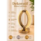 Badem10 Modern Dekoratif Romantik Süsleme Masa Lambası Kristal Taşlı Işıldak Şarjlı Masa Gece Lamba