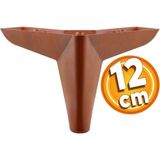 Badem10 Napoli Lüks Mobilya Kanepe Sehpa Puf Koltuk Ayağı 12 cm Kahverengi Ahşap Desenli Baza Ayakları