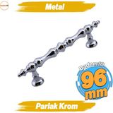 Badem10 Nilay Parlak Krom Metal Kulp 96 mm - 9.6 cm Mobilya Çekmece Mutfak Dolabı Dolap Kulpları Kulbu Kulpu