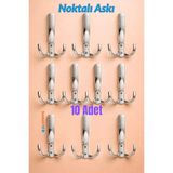 Badem10 Noktalı Askı 10 ADET Portmanto Vestiyer Duvar Askısı Krom Metal Kahve Banyo Mutfak Dolap Askılığı