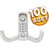 Badem10 Noktalı Askı Portmanto Vestiyer Duvar Dolap Elbise Askısı Mobilya Askılığı Metal Askı (100 Adet) - Renkli