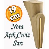 Badem10 Nota Kanepe Sehpa Tv Ünitesi Koltuk Ayağı Baza Ayakları Ahşap Kahverengi Ceviz 19 Cm