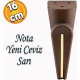 Badem10 Nota Lüks Mobilya Kanepe Sehpa Tv Ünitesi Koltuk Ayağı 16 cm Ahşap Desenli Kahverengi Baza Ayakları