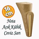 Badem10 Nota Mobilya Kanepe Sehpa Tv Ünitesi Koltuk Ayağı Baza Ayakları Ahşap Desenli Kahverengi Ceviz 16 Cm