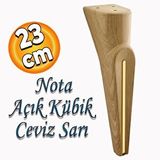 Badem10 Nota Mobilya Kanepe Sehpa Tv Ünitesi Koltuk Ayağı Baza Ayakları Ahşap Desenli Kahverengi Ceviz 23 Cm