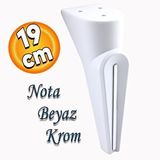 Badem10 Nota Mobilya Kanepe Sehpa Tv Ünitesi Koltuk Ayağı Baza Ayakları Yükseltici Beyaz Gümüş Krom 19 Cm