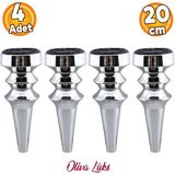 Badem10 Oliva Krom 20 cm Mobilya Kanepe Koltuk Tv Ünitesi Konsol Yükseltme Yükseltici Ayağı Ayakları 4 Adet