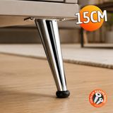 Badem10 Omaks (1 Adet) 15 cm Metal Krom Dereceli Mobilya Sehpa Kanepe Ayağı Montaj Vidaları Dahil Ayak
