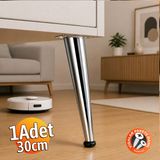 Badem10 Omaks (1 Adet) 30 cm Metal Krom Dereceli Mobilya Sehpa Kanepe Ayağı Montaj Vidaları Dahil Ayak - 453 - 543