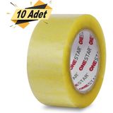 Badem10 Onestar Koli Bandı 45 mm x 100 mt Şeffaf Güçlü Yapışkanlı Kopmayan Bant 10 Adet