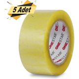 Badem10 Onestar Koli Bandı 45 mm x 100 Mt Şeffaf Güçlü Yapışkanlı Kopmayan Bant (5 ADET)