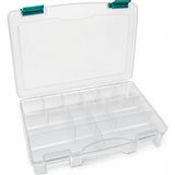 Badem10 Organizer Kutu 9''inç 12 Bölmeli Saklama Kutusu Hırdavat Takı Malzeme Düzenleyici Şeffaf Plastik