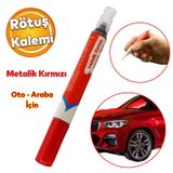 Badem10 Oto Rötuş Kalemi 5 ML Araç Kaporta Tampon Çizik Giderici Fırça Yenileme Metalik Kırmızı Renk Boya