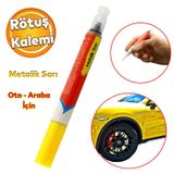 Badem10 Oto Rötuş Kalemi 5 ML Araç Kaporta Tampon Çizik Giderici Fırça Yenileme Metalik Sarı Renk Boya