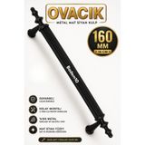 Badem10 Ovacık (160 MM - 16 CM) Metal Mat Siyah Mobilya Mutfak Çekmece Dolap Dolabı Kulpu Kulbu Kulpları