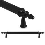 Badem10 Ovacık 192 mm Mat Siyah Metal Çekmece Dolap Kapak Kulbu