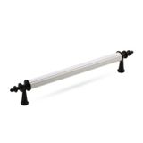 Badem10 Ovacık Çekmece Mutfak Dolap Kapak 128 mm Beyaz Siyah Metal Kulp