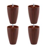 Badem10 Oval 4 Adet 12 cm (Ceviz) Desenli Mobilya Dolap Kanepe Koltuk Baza Yükseltici Destek ayağı ayakları