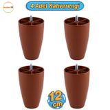 Badem10 Oval 4 Adet 12 cm KAHVERENGİ Mobilya Dolap Kanepe Koltuk Baza Ünite Yükseltici Destek Ayağı Ayakları