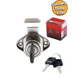 Badem10 Oval Çekmece Kilidi Dolap Mobilya Kilit Mandallı Dolabı Kilitle Metal 2 Anahtarlı