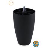 Badem10 Oval (M8 INCE DİŞ) Plastik 12 Cm Siyah Mobilya Dolap Kanepe Koltuk Yükseltici Destek Ayağı Ayakları
