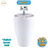Badem10 Oval Plastik Ayak 12 cm (BEYAZ) Mobilya Yükseltici Sehpa Kanepe Koltuk Ayağı Baza Ayakları Aparatlı