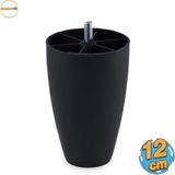 Badem10 Oval Plastik Ayak 12 cm Mobilya Yükseltici Sehpa Kanepe Tv Ünitesi Koltuk Ayağı Baza Ayakları Siyah