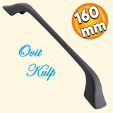 Badem10 Ovit Ayder Mobilya Mutfak Dolabı Çekmece Dolap Kapak Kulpu Düz Metal Kulp Kulbu Kulpu 160 mm Siyah