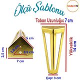 Badem10 Ovit Koltuk Baza Puf Sehpa Tv Ünite Masa Mobilya Ayağı Ayakları Metal Ayak 14 cm Altın