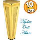 Badem10 Ovit Koltuk Baza Puf Sehpa Tv Ünite Masa Mobilya Ayağı Ayakları Metal Ayakları 14 Cm Altın