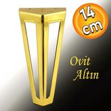 Badem10 Ovit Koltuk Kanepe Baza Puf Sehpa Tv Ünite Masa Mobilya Ayağı Ayakları Metal Ayakları 14 cm Altın