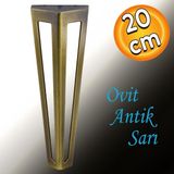 Badem10 Ovit Koltuk Kanepe Konsol Sehpa Tv Ünite Mobilya Masa Ayağı Metal Ayakları 20 cm Antik Sarı