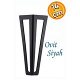 Badem10 Ovit Metal 14 Cm Siyah Mobilya Koltuk Kanepe Konsol Puf Tv Ünitesi Yükseltici Ayağı Ayakları