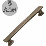 Badem10 Özen 160 mm Çizme Antik Sarı Çekmece Kulp 5 Adet Set Metal Mobilya Kulpu Modern Dekoratif Tasarım - 160mm