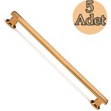 Badem10 Özen Bronz Çekmece Kulp 224 mm 5 Adet Set Şık Tasarım Dolap Kulpu Mutfak Banyo Mobilya Aksesuarı - 224mm - Metal